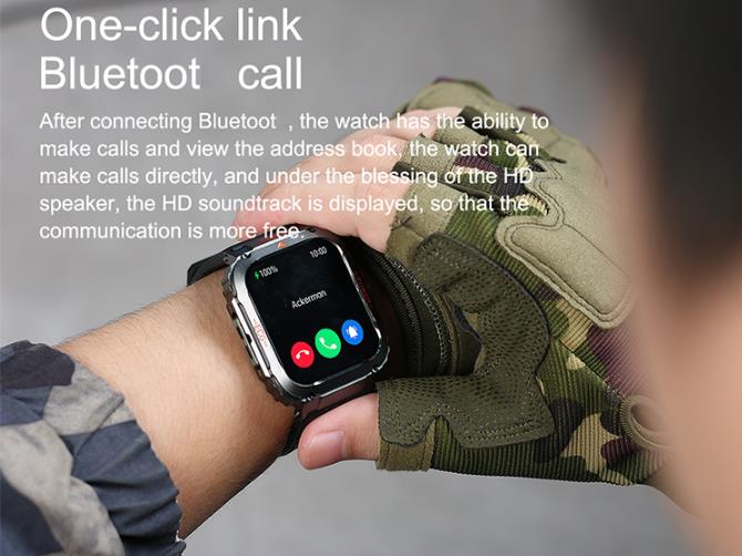 Bkwat Military Smartwatch BT Calling with ecg and blood pressure