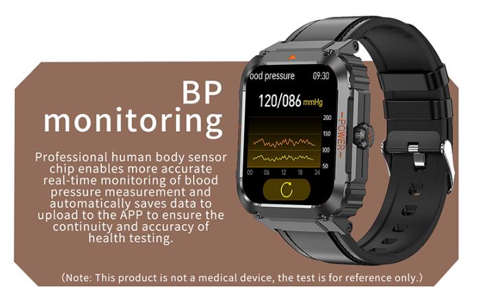 Bkwat Military Smartwatch BT Calling with ecg and blood pressure