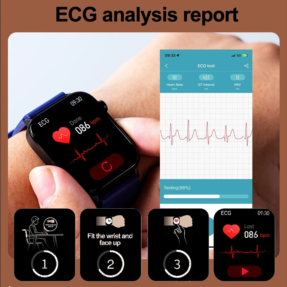 2026 New Smart Bracelet Fitness Tracker IP68 Waterproof Heart Rate Monitor