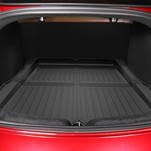 2024 New Version Tesla Model 3 Highland Floor Mats Custom Fit All Weather TPE Cargo Liner Cargo Trunk Accessories,Compatible 2021 2022 Tesla Model 3 (2024 Model 3 Full Floor Mat Kit Set of 6)