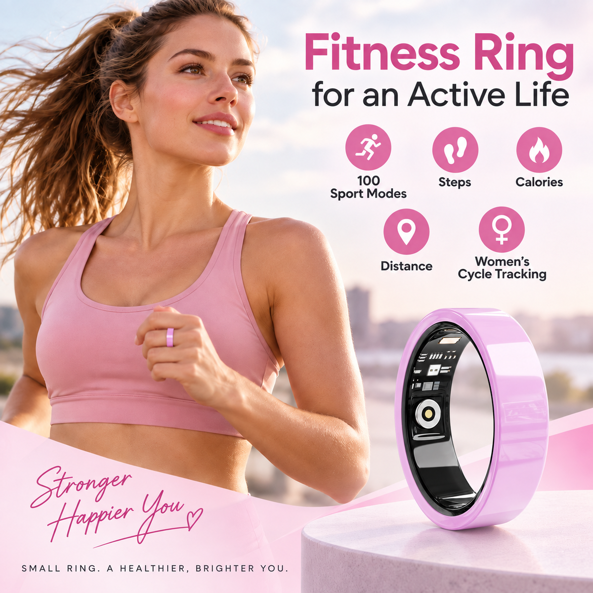 BKWAT BKC1 Ceramic Smart Ring with NFC, Health & Sleep Tracking