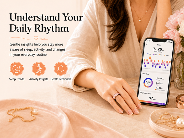 BKWAT BKD2 Jewelry-Inspired Smart Ring for Women with Health & Sleep Tracking