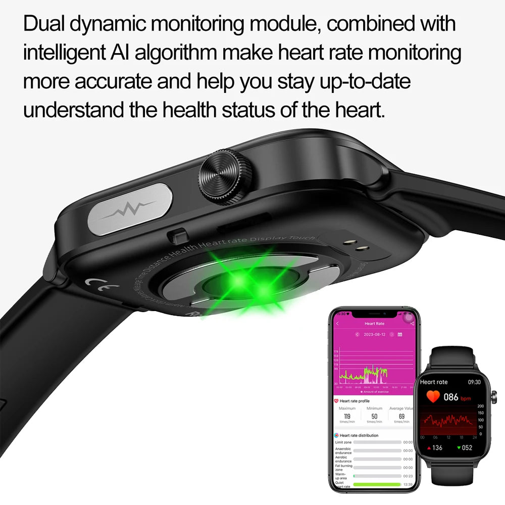 2026 New Smart Bracelet Fitness Tracker IP68 Waterproof Heart Rate Monitor
