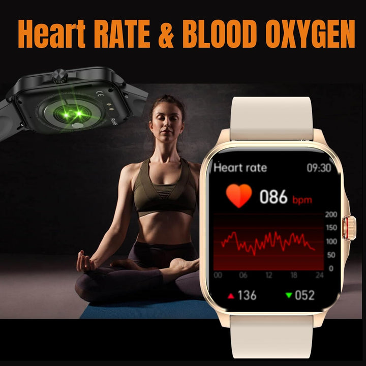 Smart Watch for Women/Men with Text and Call, Fitness Trackers 1.91" HD Screen Zinc Alloy Case, Blood Pressure Watch/Heart Rate Monitor/Sleep Tracker.