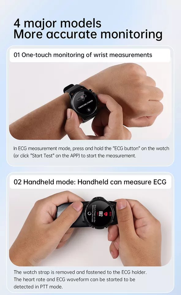 Health smartwatch 2 manual support ECG and PPG