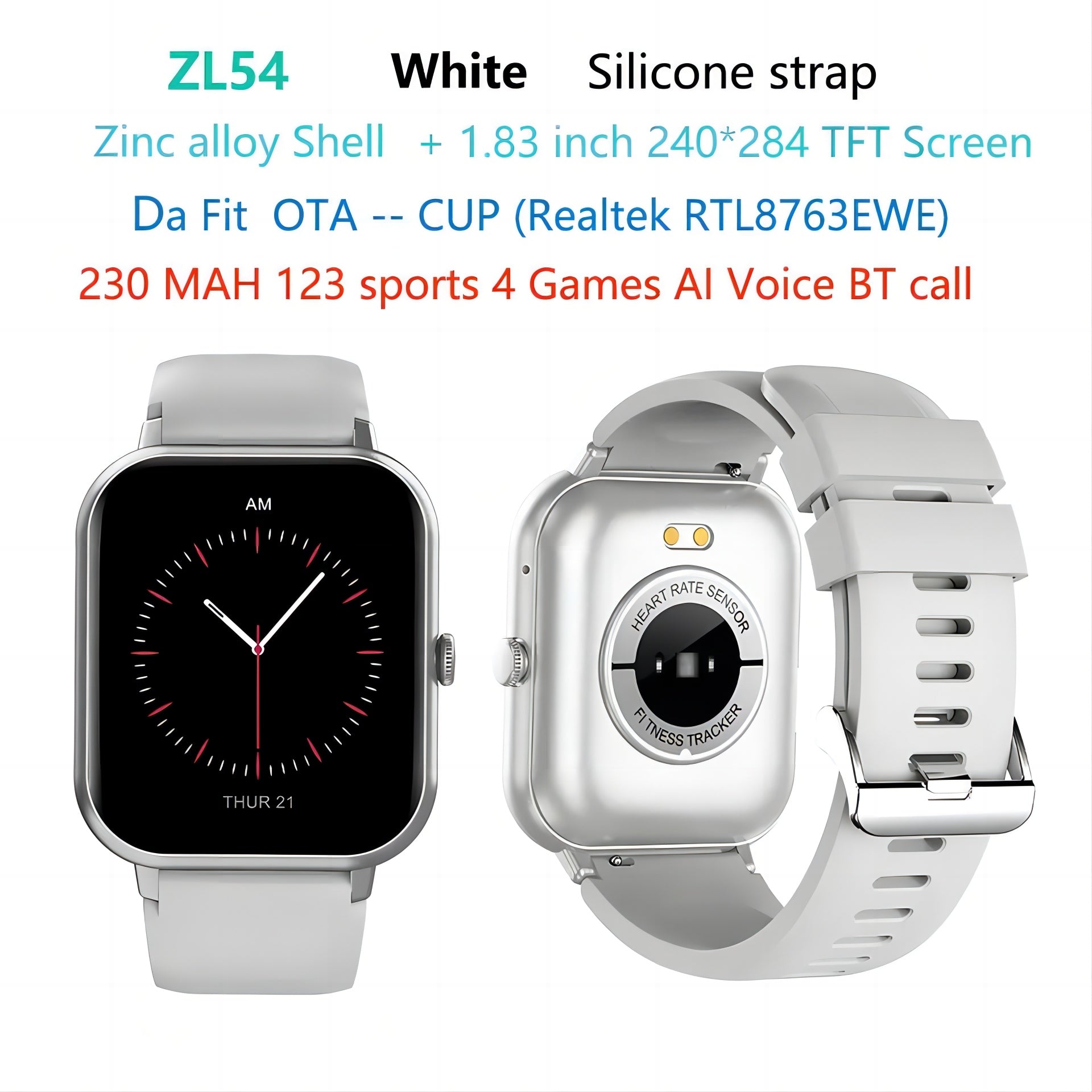 BKZL54 bluetooth smartwatch AI voice assistant health smartwatch