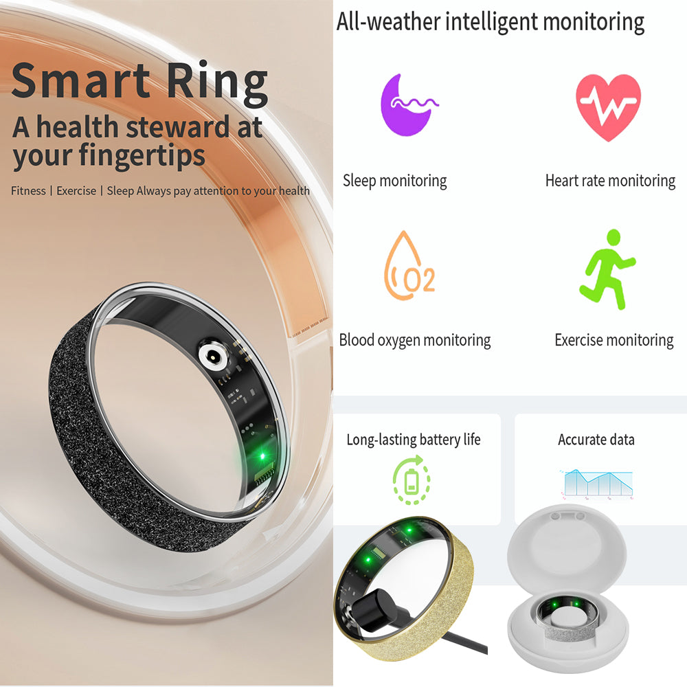 BKWAT premium frosted smart ring for women and men