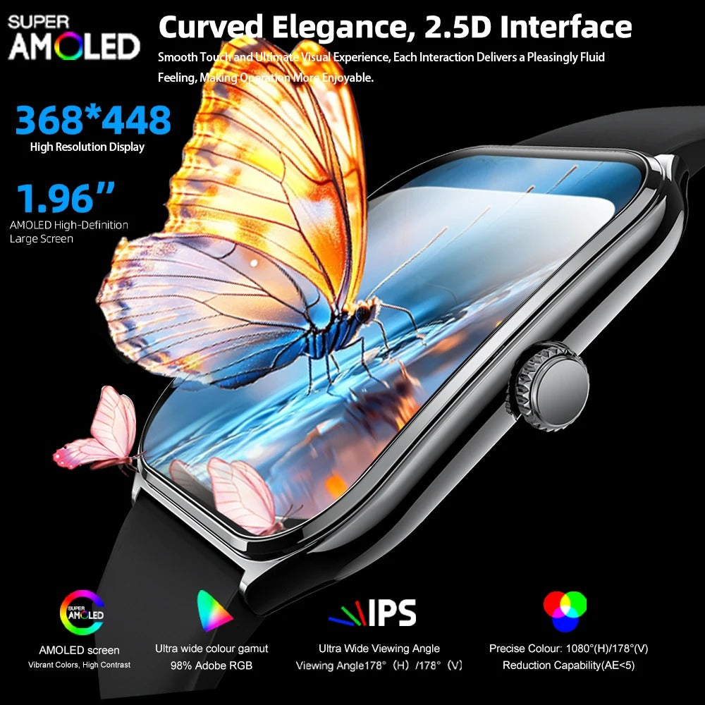 2026 NEW Smart Watch 1.96in AMOLED Display Bluetooth Call