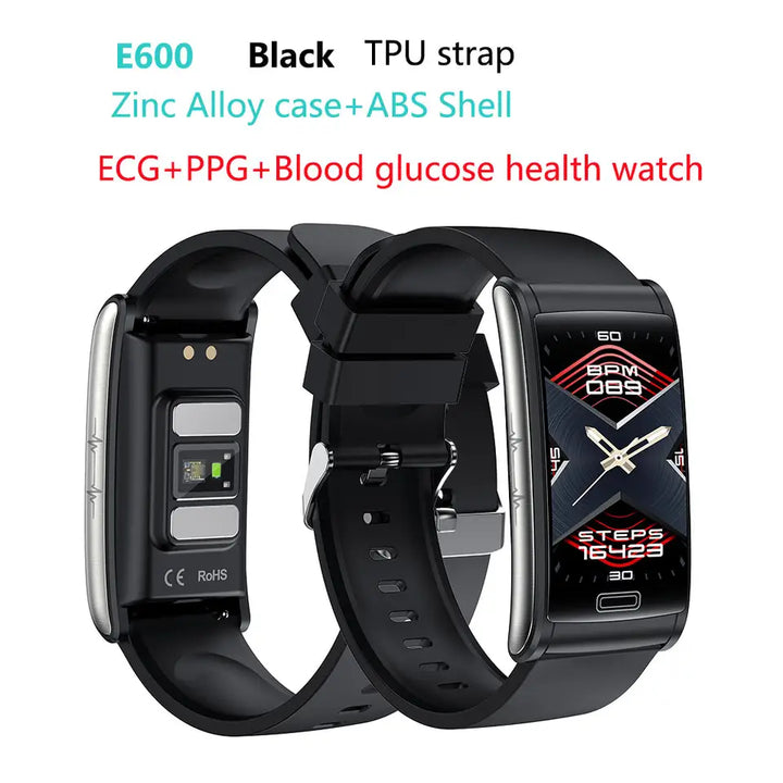 Bkwat best E600 blood glucose smartwatch with ECG & PPG & Blood Glucose health monitoring smart bracket