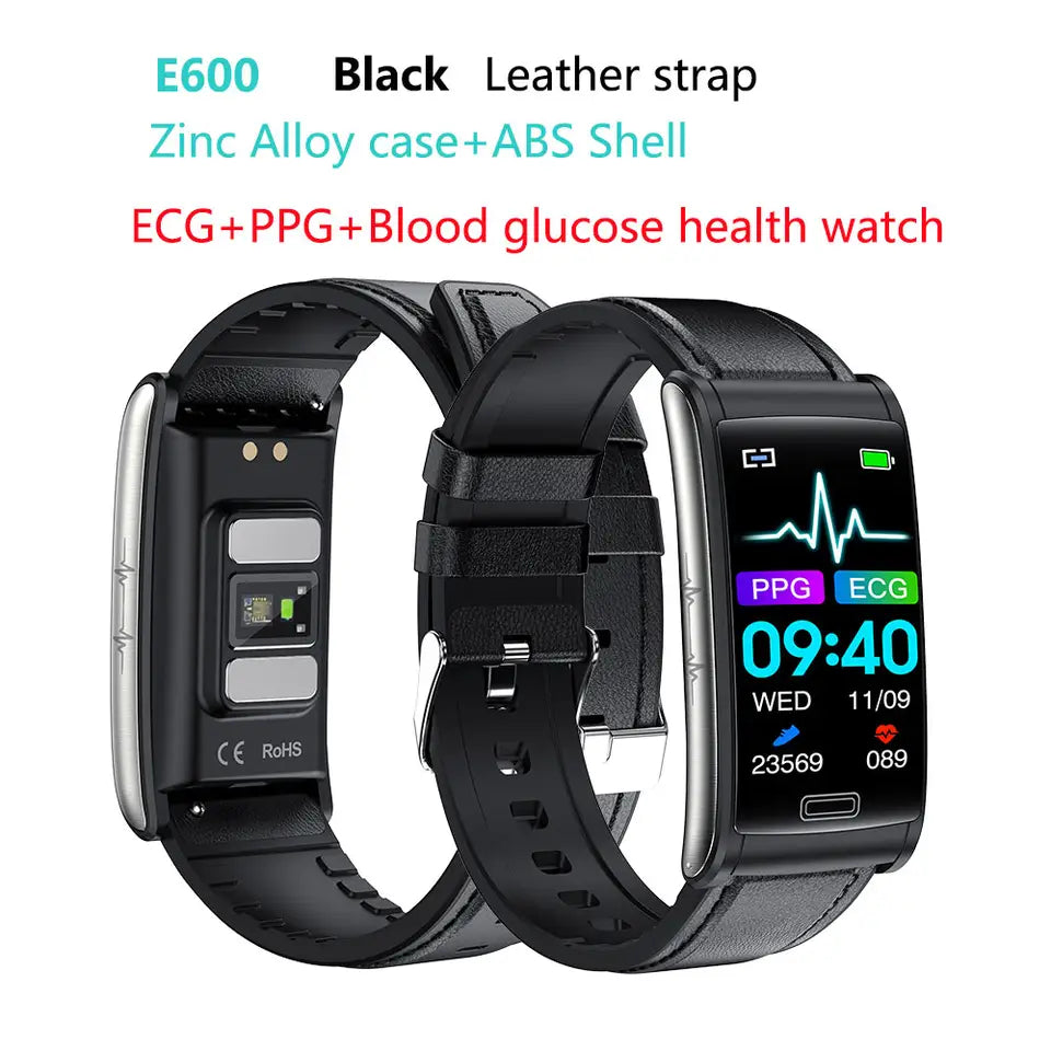 Bkwat best E600 blood glucose smartwatch with ECG & PPG & Blood Glucose health monitoring smart bracket