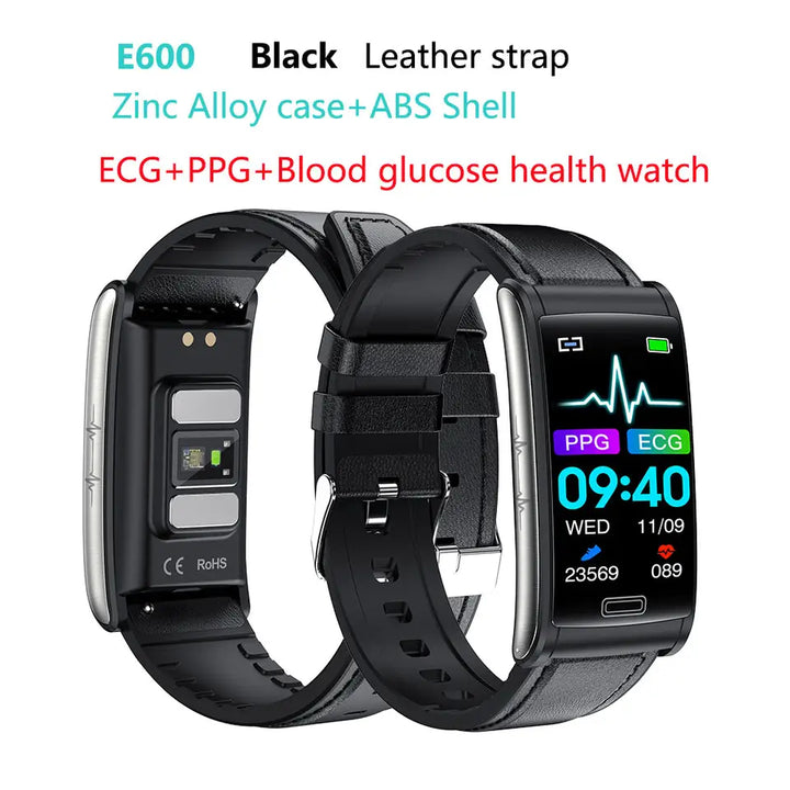 Bkwat best E600 blood glucose smartwatch with ECG & PPG & Blood Glucose health monitoring smart bracket