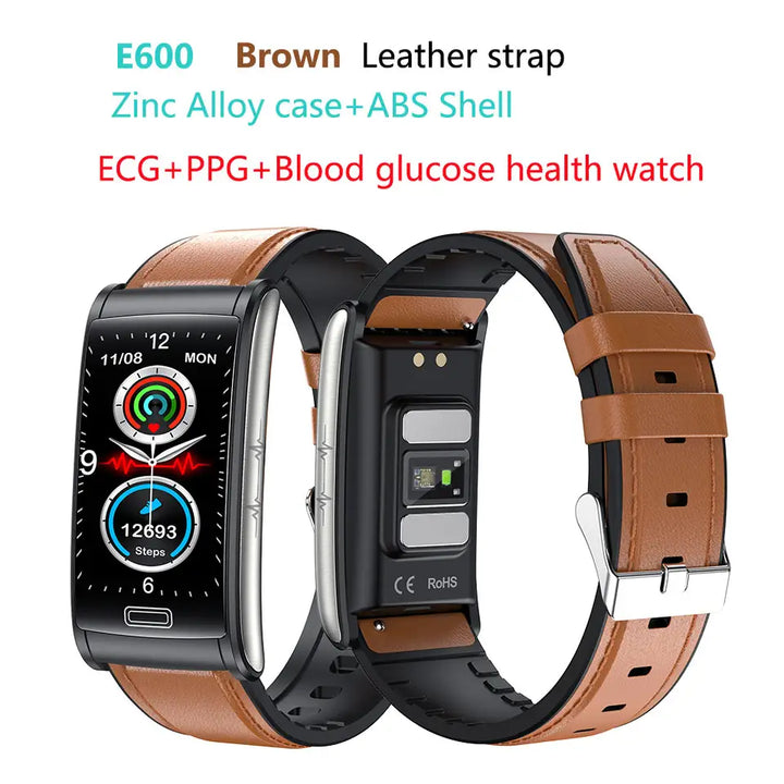 Bkwat best E600 blood glucose smartwatch with ECG & PPG & Blood Glucose health monitoring smart bracket