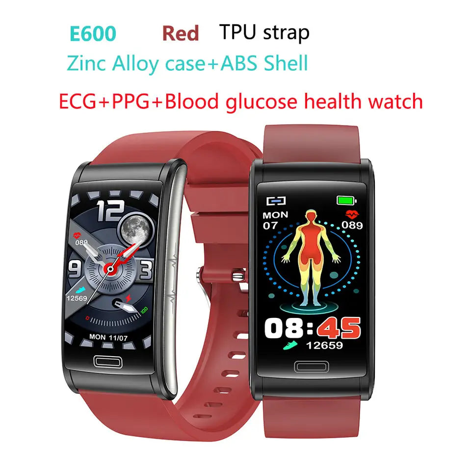 Bkwat best E600 blood glucose smartwatch with ECG & PPG & Blood Glucose health monitoring smart bracket